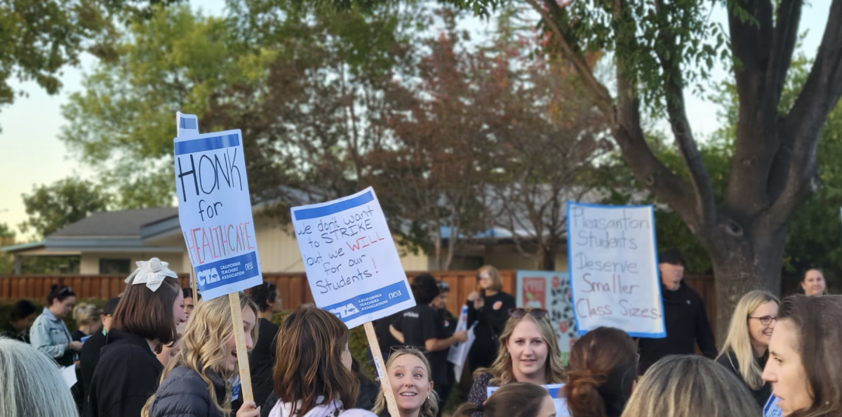 Teachers gather in front of the PUSD administration to demand a change in their contracts.